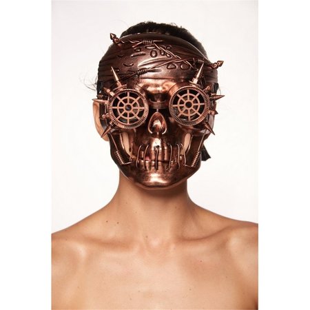 KAYSO Bronze Steampunk Mask with Goggles  Spikes SPM024BR
